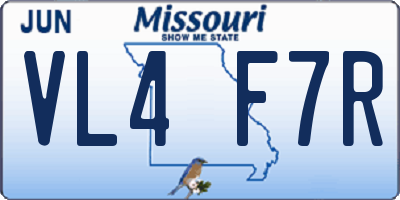 MO license plate VL4F7R