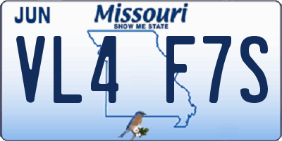 MO license plate VL4F7S