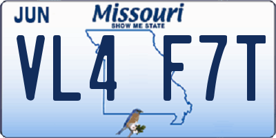 MO license plate VL4F7T