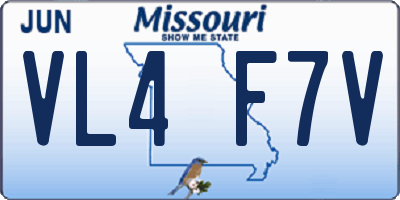 MO license plate VL4F7V