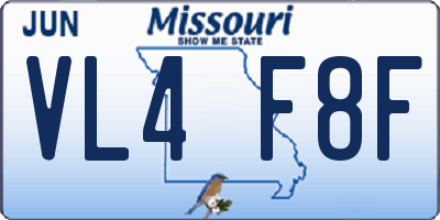 MO license plate VL4F8F