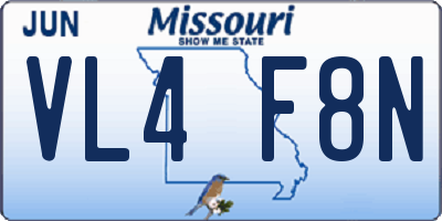 MO license plate VL4F8N