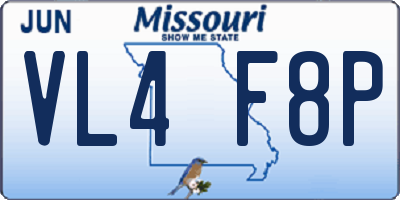 MO license plate VL4F8P