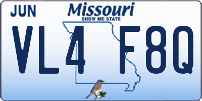 MO license plate VL4F8Q