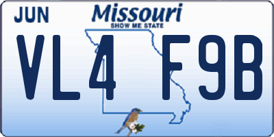 MO license plate VL4F9B