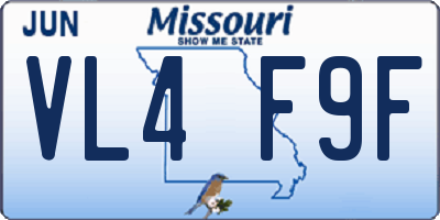 MO license plate VL4F9F