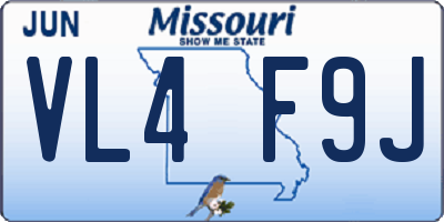 MO license plate VL4F9J
