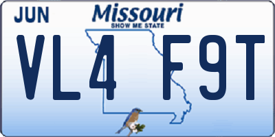 MO license plate VL4F9T