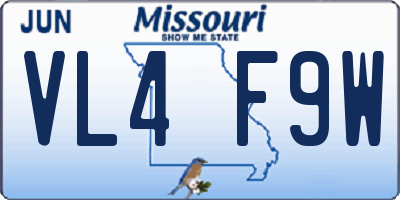 MO license plate VL4F9W