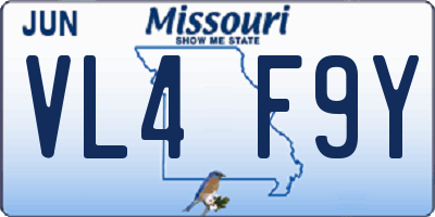 MO license plate VL4F9Y