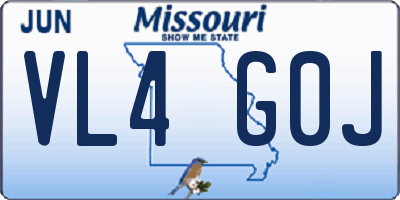 MO license plate VL4G0J