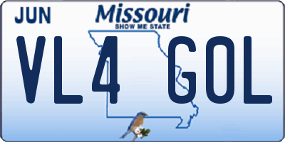 MO license plate VL4G0L