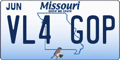 MO license plate VL4G0P