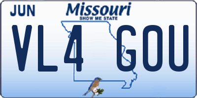 MO license plate VL4G0U