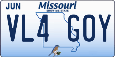 MO license plate VL4G0Y