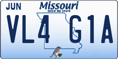 MO license plate VL4G1A