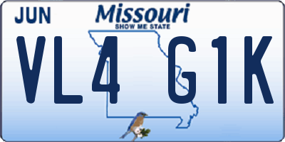 MO license plate VL4G1K