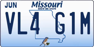 MO license plate VL4G1M