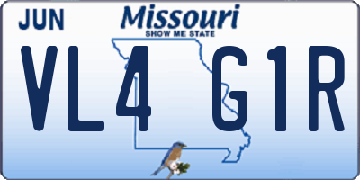 MO license plate VL4G1R