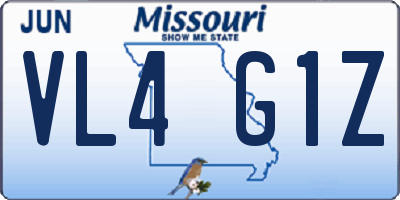 MO license plate VL4G1Z
