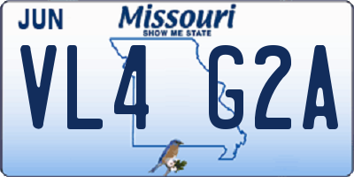 MO license plate VL4G2A