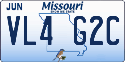 MO license plate VL4G2C