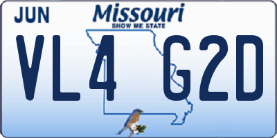 MO license plate VL4G2D