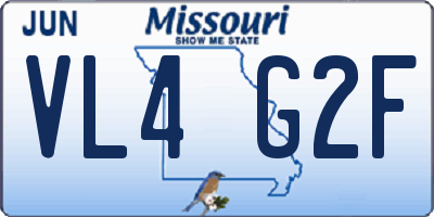MO license plate VL4G2F