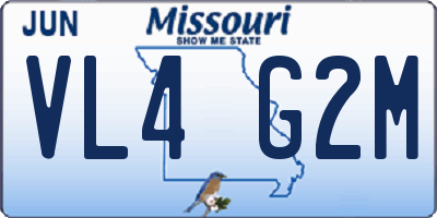 MO license plate VL4G2M