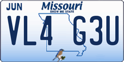 MO license plate VL4G3U