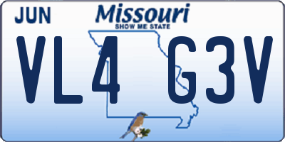 MO license plate VL4G3V