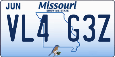MO license plate VL4G3Z