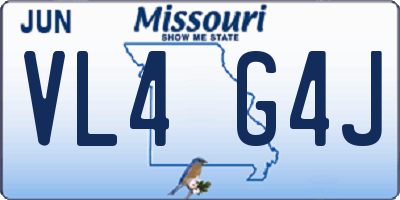 MO license plate VL4G4J