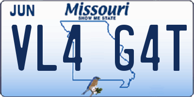 MO license plate VL4G4T