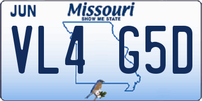 MO license plate VL4G5D