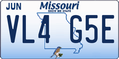MO license plate VL4G5E