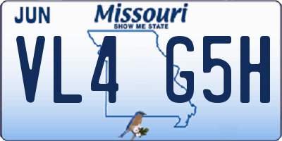 MO license plate VL4G5H