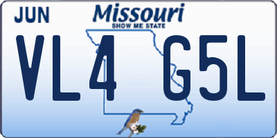 MO license plate VL4G5L