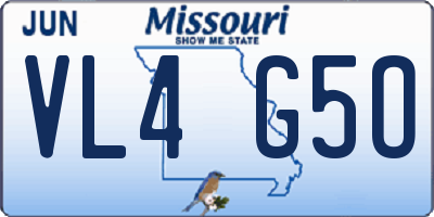 MO license plate VL4G5O
