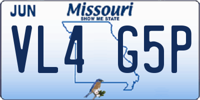 MO license plate VL4G5P