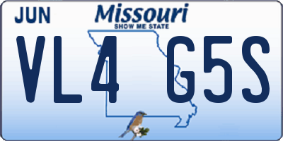 MO license plate VL4G5S