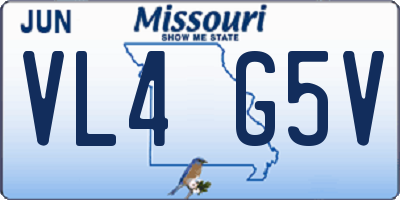 MO license plate VL4G5V