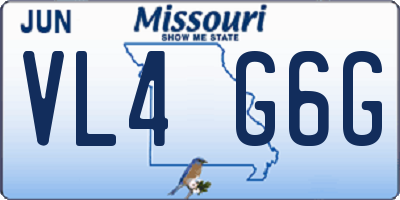 MO license plate VL4G6G