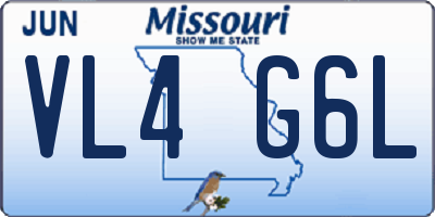 MO license plate VL4G6L