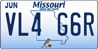 MO license plate VL4G6R