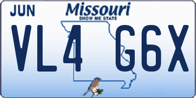 MO license plate VL4G6X