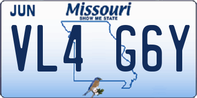 MO license plate VL4G6Y