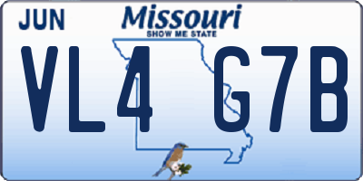 MO license plate VL4G7B
