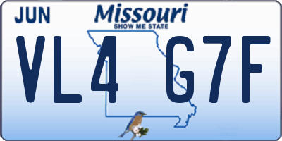 MO license plate VL4G7F