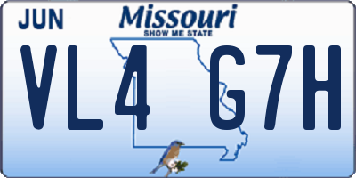 MO license plate VL4G7H